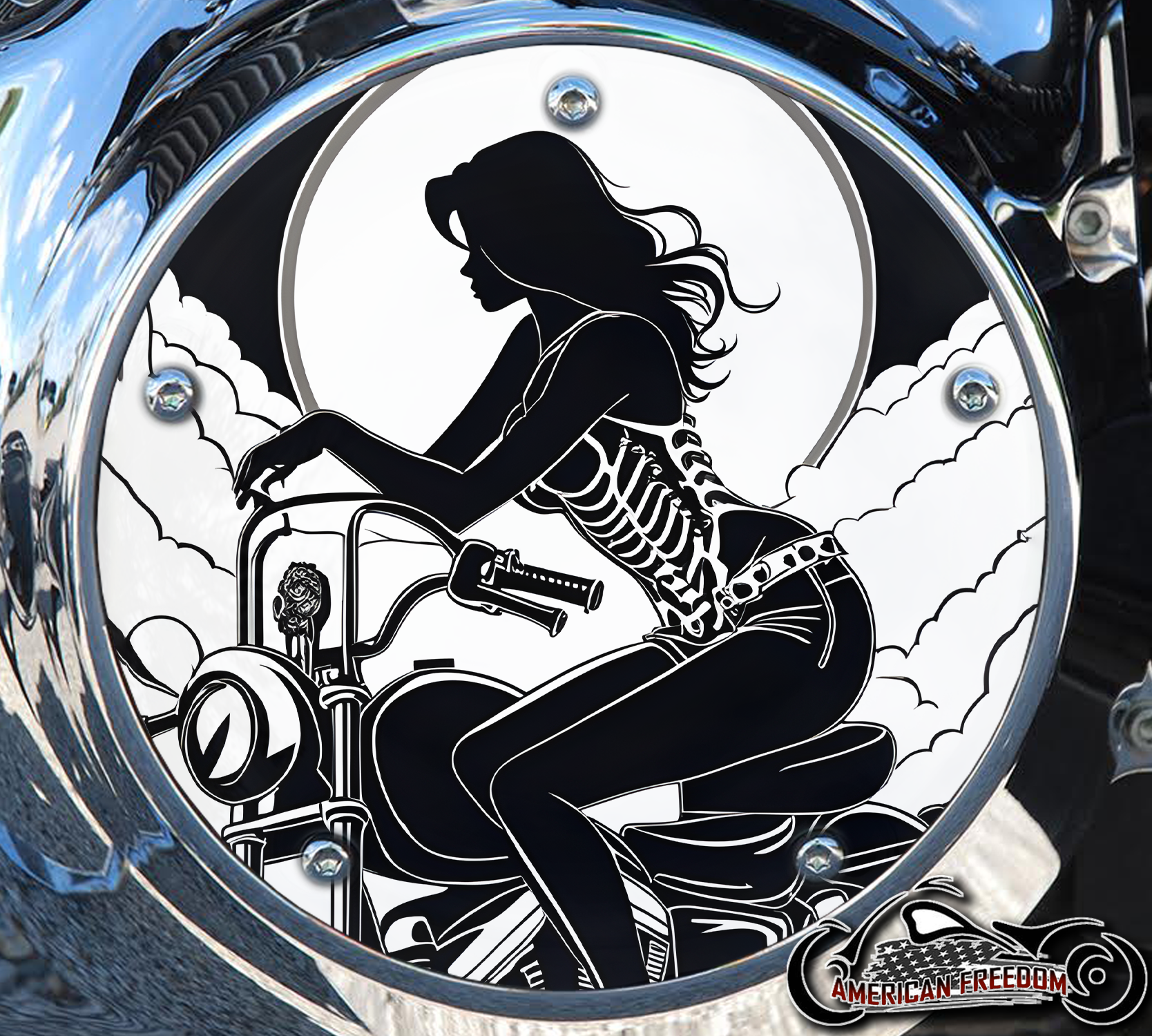 Custom Derby Cover - Biker Babe